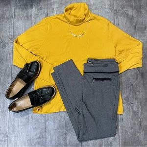 Soho elastic waistband checkered print pants with zipper pockets